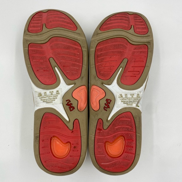 Ryka Tango Slip - On Leather Sneaker Walking Shoe Tan with Orange Accents 7.5w - Picture 7 of 9